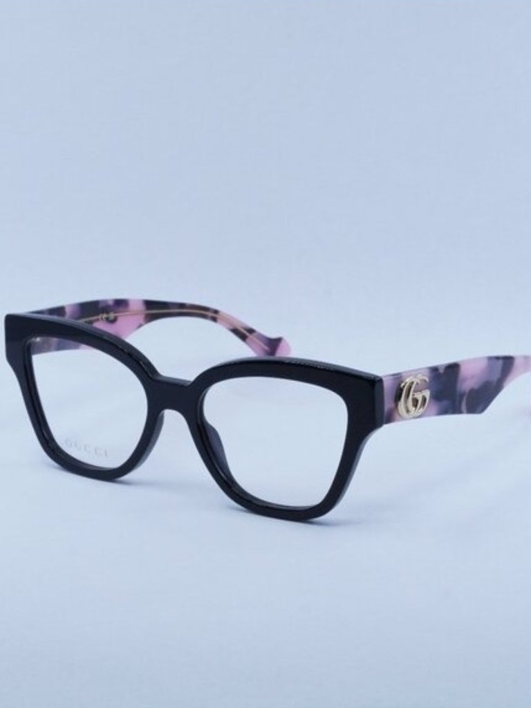 Gucci Gg1424o 012 Eyeglasses Black/Pink Havana 54mm Cat Eye Frame